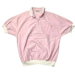 Vintage 1980s/1990s Unisex Oak Hill polo/sport shirt Pink Polo Made in USA - M/L